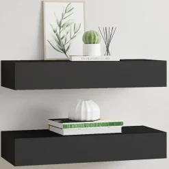 Wandrekken-vidaXL - Ladeschap - Zwart - MDF