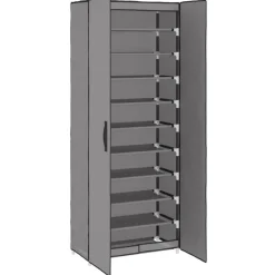 vidaXL - 10-lagen Schoenenkast met 2 deuren - Grijs - Stof - 60x30x166 cm