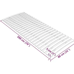 Lattenbodems-vidaXL - Lattenbodem - Bruin - Hout - 80 x 200 cm