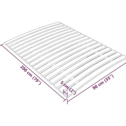 Lattenbodems-vidaXL - Lattenbodem met 17 latten - Bruin - Hout - 90 x 200 cm
