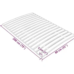 Lattenbodems-vidaXL - Lattenbodem met 17 latten - Bruin - Hout - 80 x 200 cm