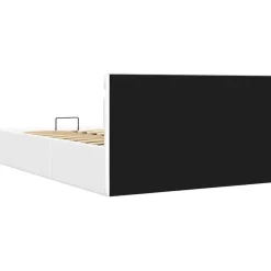Twijfelaars-vidaXL - LED bed met opbergruimte - Hydraulisch - Wit - Kunstleer - 120x200 cm
