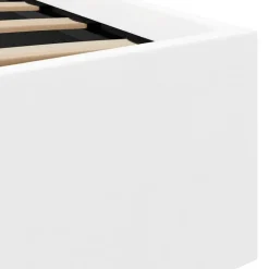 Twijfelaars-vidaXL - LED bed met opbergruimte - Hydraulisch - Wit - Kunstleer - 120x200 cm