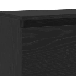 Tv Meubels-vidaXL - LED TV-meubel met 2 deuren - Zwart eiken - Hout en glas - 120x30x36 cm