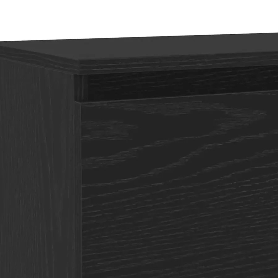 Tv Meubels-vidaXL - LED TV-meubel met 2 deuren - Zwart eiken - Hout en glas - 120x30x36 cm