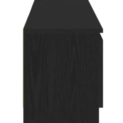 Tv Meubels-vidaXL - LED TV-meubel met 2 deuren - Zwart eiken - Hout en glas - 120x30x36 cm
