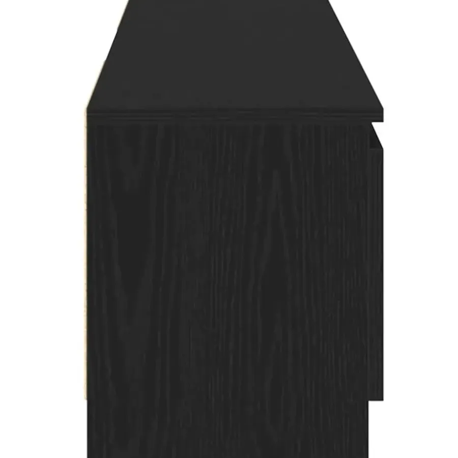 Tv Meubels-vidaXL - LED TV-meubel met 2 deuren - Zwart eiken - Hout en glas - 120x30x36 cm