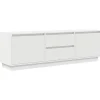 vidaXL - LED TV-meubel met 2 lades en 4 deuren - Wit - Hout - 160.5x41x50 cm