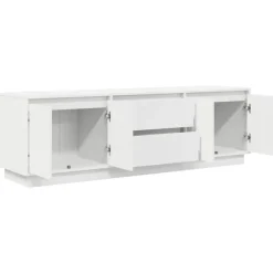 vidaXL - LED TV-meubel met 2 lades en 4 deuren - Wit - Hout - 160.5x41x50 cm