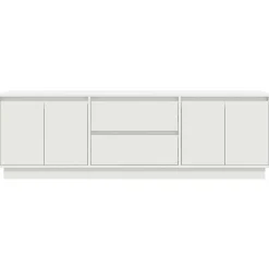 vidaXL - LED TV-meubel met 2 lades en 4 deuren - Wit - Hout - 160.5x41x50 cm