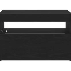 Tv Meubels-vidaXL - LED TV-meubel met deur - Zwart eiken - Hout - 60x35x40 cm
