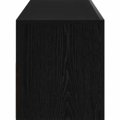 Tv Meubels-vidaXL - LED TV-meubel met deur - Zwart eiken - Hout - 60x35x40 cm