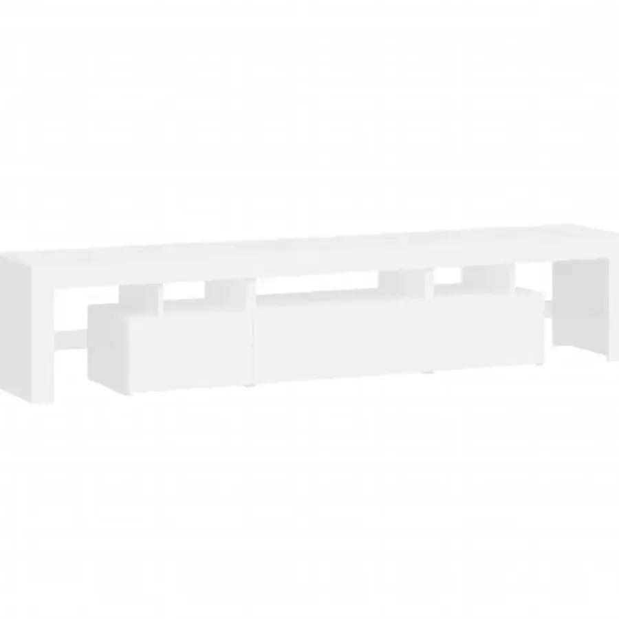 Tv Meubels-vidaXL - LED TV-meubel met 3 deuren en glas legplanken - Wit - 200x36.5x40 cm