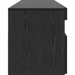 vidaXL - LED TV-meubel met deur - Zwart eiken - Hout - 90x35x40 cm