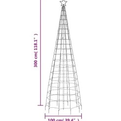 vidaXL - Led-kerstboom - Multikleur - 300 cm