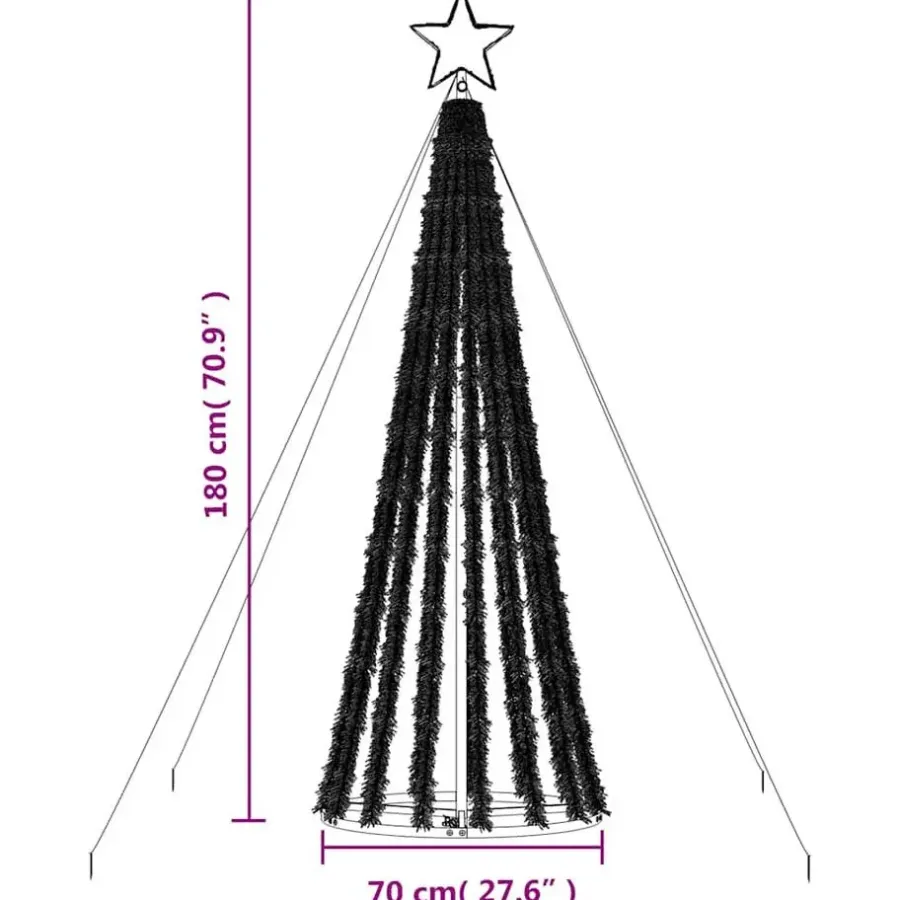 Kerstverlichting-vidaXL - Led-kerstboom - Warmwit - 180 cm