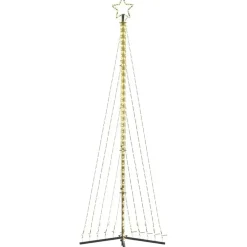 vidaXL - LED-kerstboom met spikes 495 LEDs 123x300,5 cm - Warmwit - Koper, ijzer