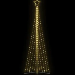 vidaXL - LED-kerstboom met spikes 495 LEDs 123x300,5 cm - Warmwit - Koper, ijzer