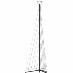 vidaXL - LED-kerstboom met spikes 495 LEDs 123x300,5 cm - Warmwit - Koper, ijzer