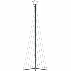 vidaXL - LED-kerstboom met spikes 495 LEDs 123x300,5 cm - Warmwit - Koper, ijzer