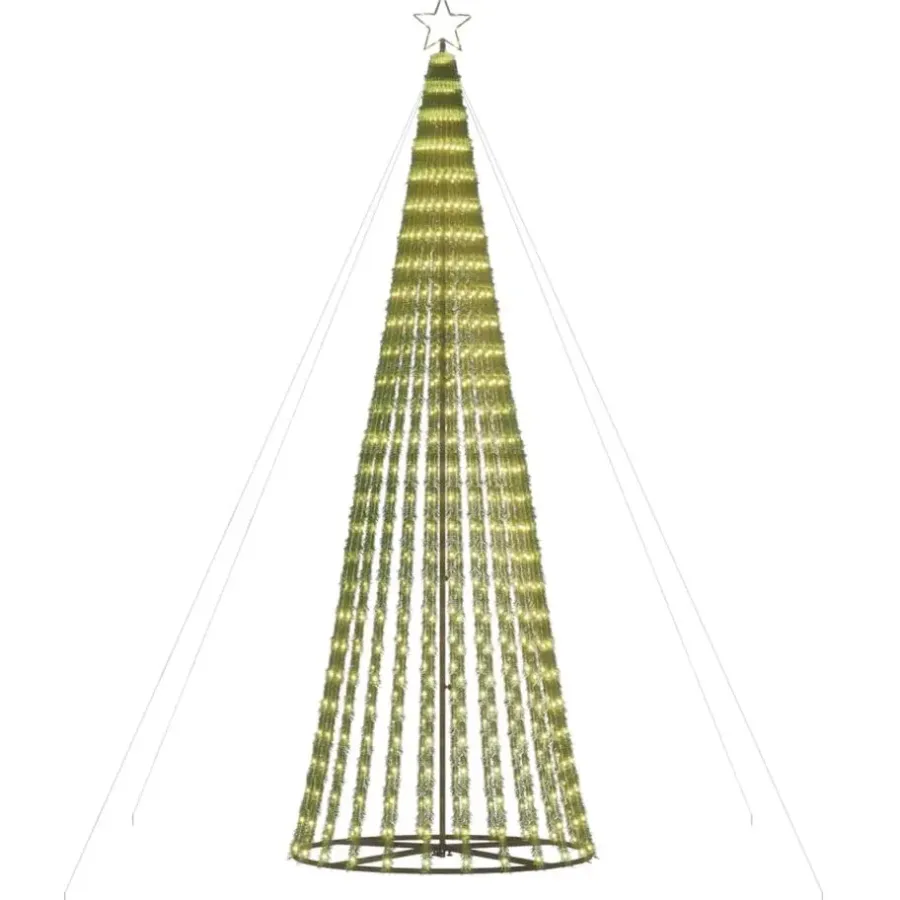Kerstverlichting-vidaXL - LED-kerstboom met spikes 688 LEDs 100x300 cm - Warmwit - Koper, ijzer