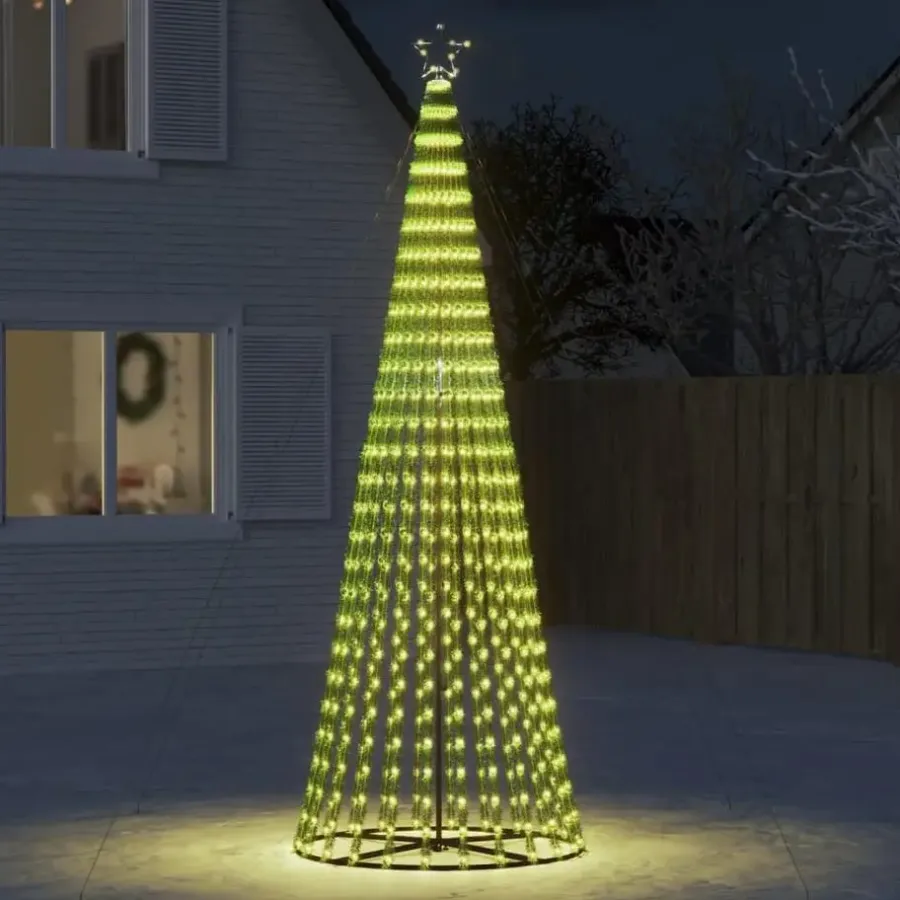 Kerstverlichting-vidaXL - LED-kerstboom met spikes 688 LEDs 100x300 cm - Warmwit - Koper, ijzer