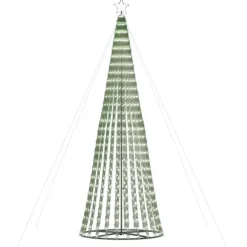 vidaXL - LED-kerstboom met spikes 688 LEDs 100x300 cm - Koudwit - Koper, ijzer