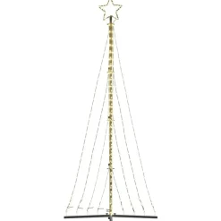 vidaXL - LED-kerstboom met spikes 447 LEDs 106x250 cm - Warmwit - Koper, ijzer