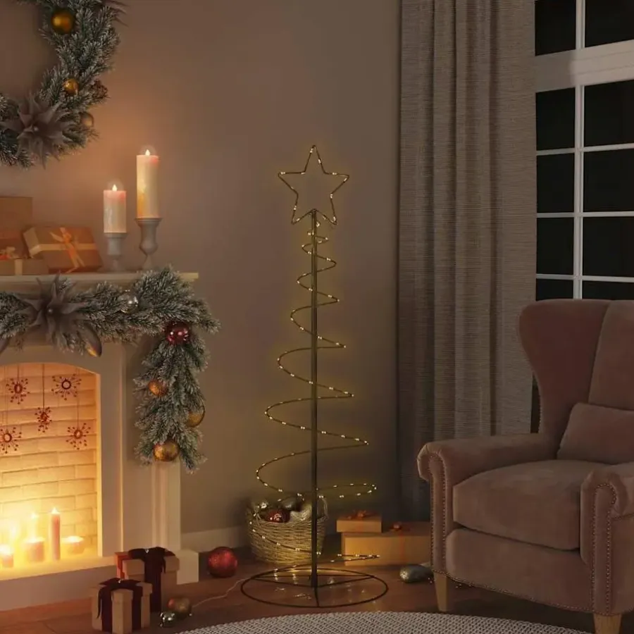 Kerstverlichting-vidaXL - LED-kerstboom met 100 LED's 150x50 cm - Zwart - Metaal