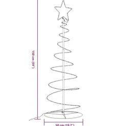 Kerstverlichting-vidaXL - LED-kerstboom met 100 LED's 150x50 cm - Zwart - Metaal