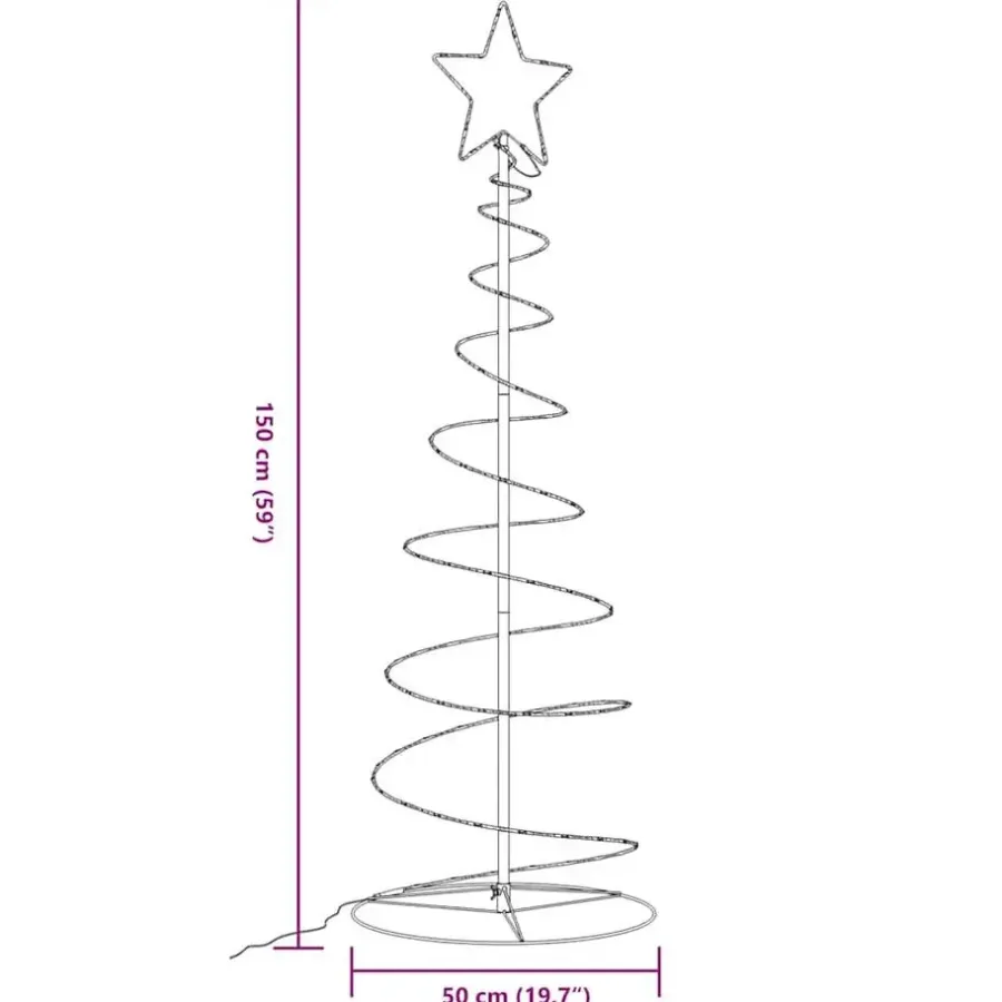 Kerstverlichting-vidaXL - LED-kerstboom met 100 LED's 150x50 cm - Zwart - Metaal