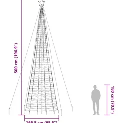 Kerstverlichting-vidaXL - LED-kerstboom met spikes 1534 LEDs 166,5x500 cm - Warmwit - Koper