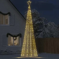 Kerstverlichting-vidaXL - LED-kerstboom met spikes 1534 LEDs 166,5x500 cm - Warmwit - Koper