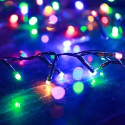 vidaXL - Led-slinger - Multicolour and dark green - 65 m