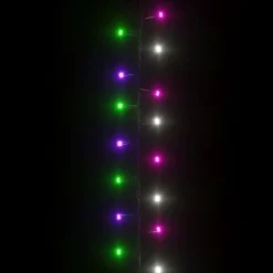 vidaXL - Led-slinger - Pastel multicolour and dark green - 45 m