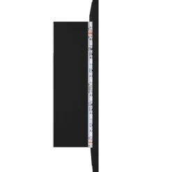 Spiegelkasten-vidaXL - Led-spiegelkast - Zwart - Bewerkt hout