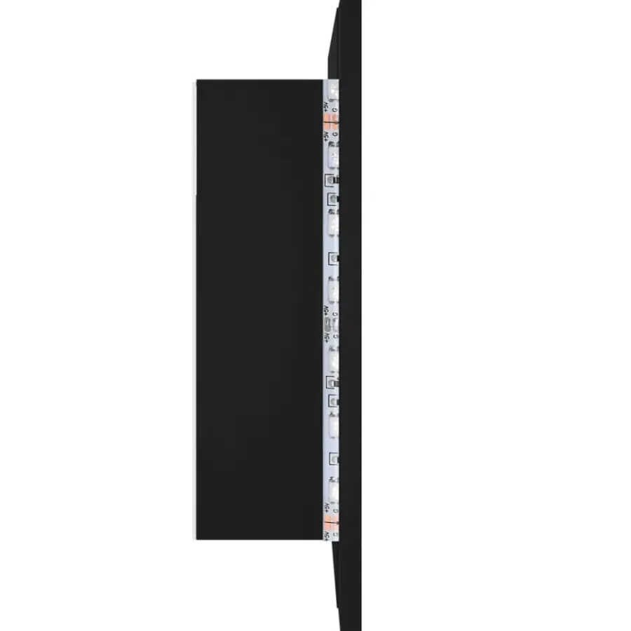 Spiegelkasten-vidaXL - Led-spiegelkast - Zwart - Bewerkt hout