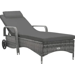 vidaXL - Ligbed - Antraciet - Poly rattan