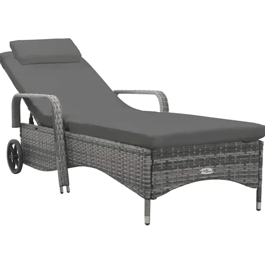 vidaXL - Ligbed - Antraciet - Poly rattan