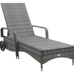 vidaXL - Ligbed - Antraciet - Poly rattan