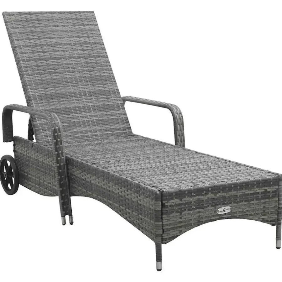 vidaXL - Ligbed - Antraciet - Poly rattan