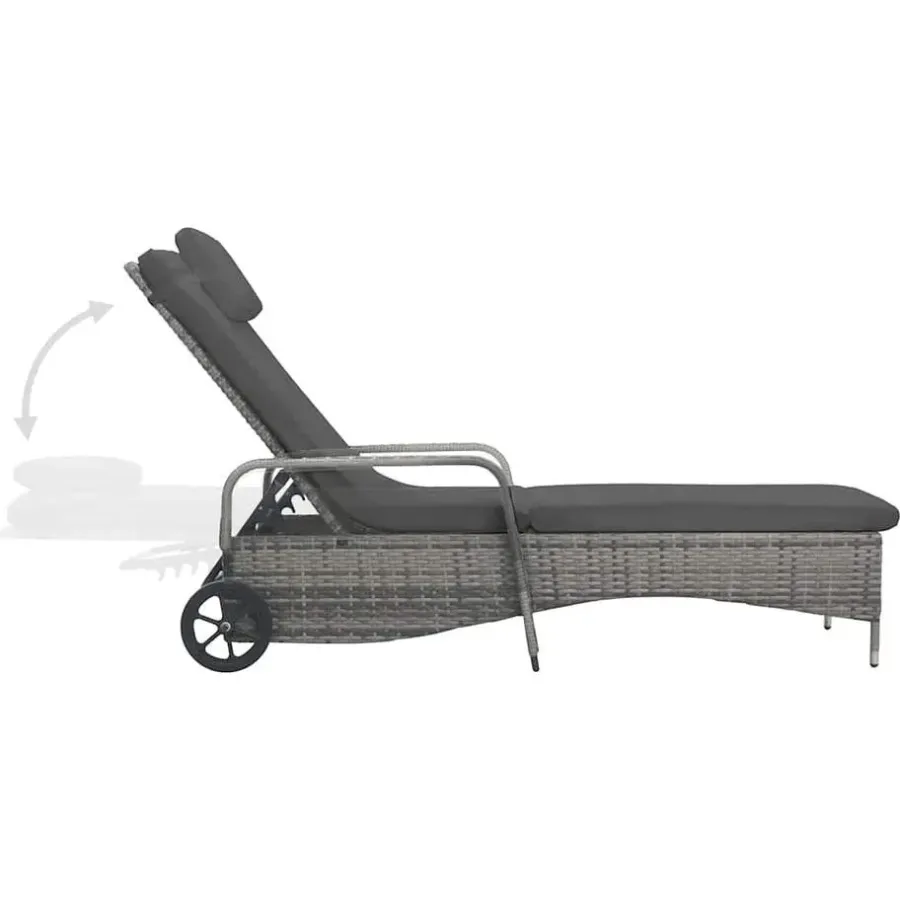 vidaXL - Ligbed - Antraciet - Poly rattan