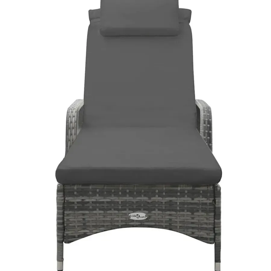 vidaXL - Ligbed - Antraciet - Poly rattan