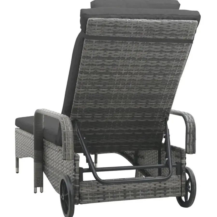 vidaXL - Ligbed - Antraciet - Poly rattan