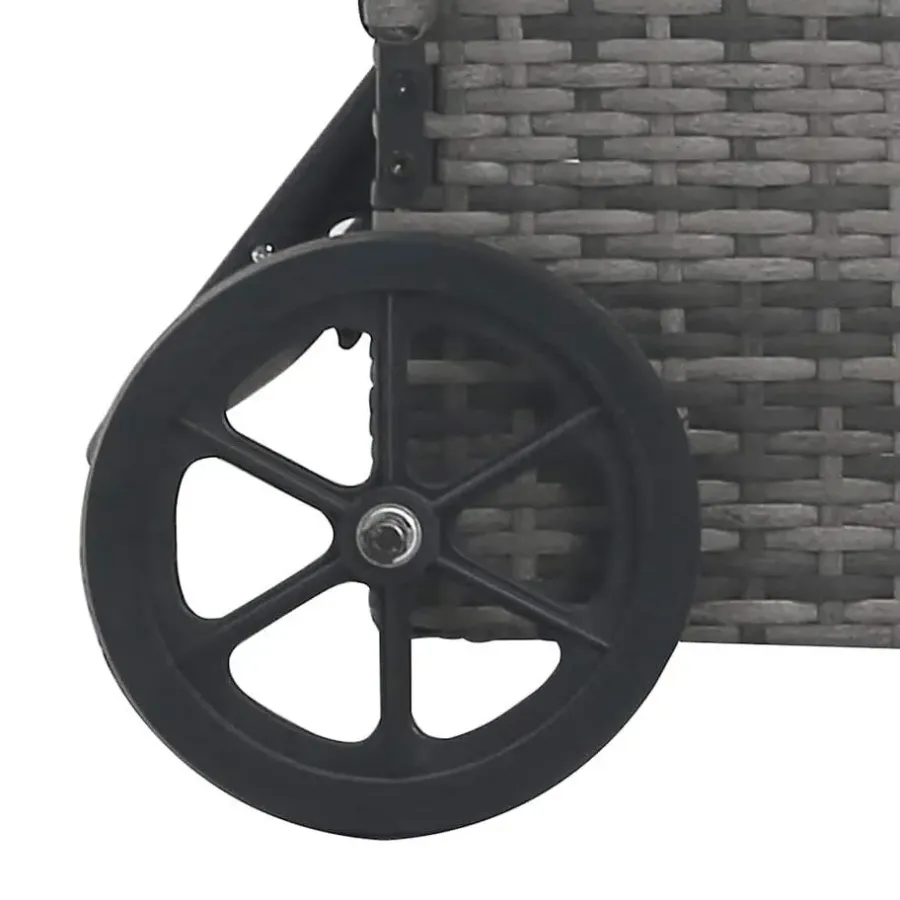 vidaXL - Ligbed - Antraciet - Poly rattan