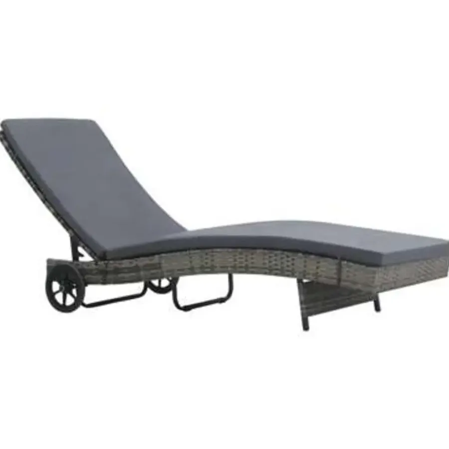 vidaXL - Ligbed - Antraciet - Poly rattan