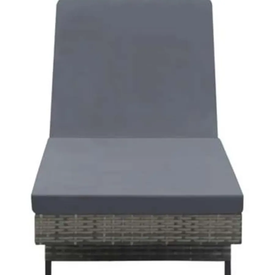 vidaXL - Ligbed - Antraciet - Poly rattan