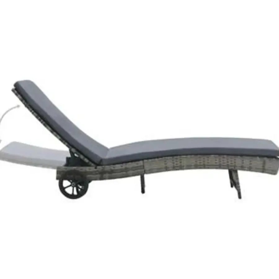 vidaXL - Ligbed - Antraciet - Poly rattan