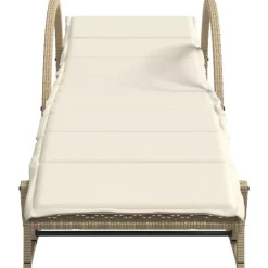 Ligbedden-vidaXL - Ligbed - Beige - Poly rattan