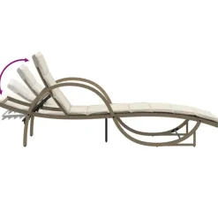 Ligbedden-vidaXL - Ligbed - Beige - Poly rattan